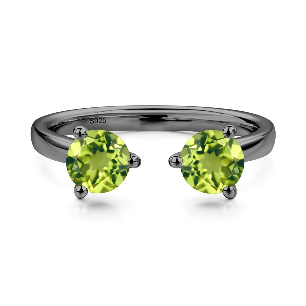 Peridot Open Toi Et Moi Ring | LUO Jewelry #metal_black finish sterling silver