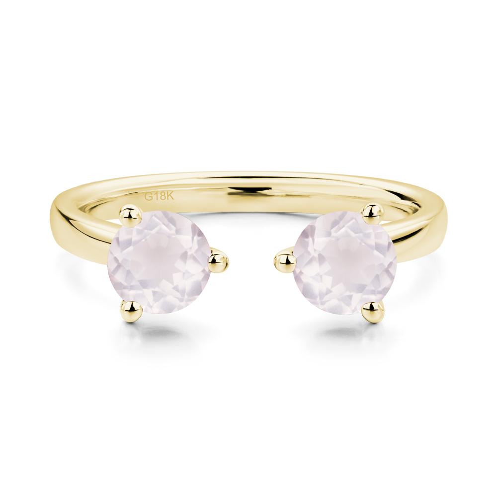 Adjustable Rose Quartz Ring | LUO Jewelry #metal_18k yellow gold