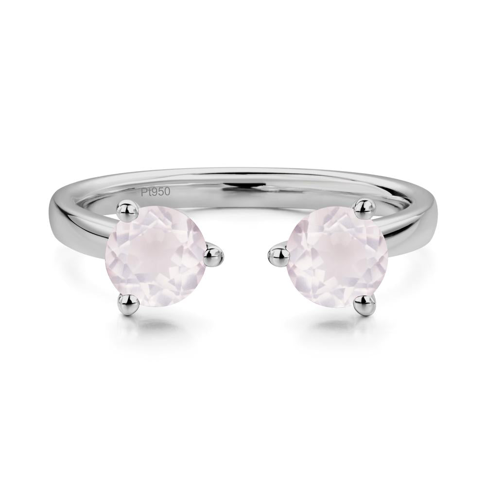 Adjustable Rose Quartz Ring | LUO Jewelry #metal_platinum