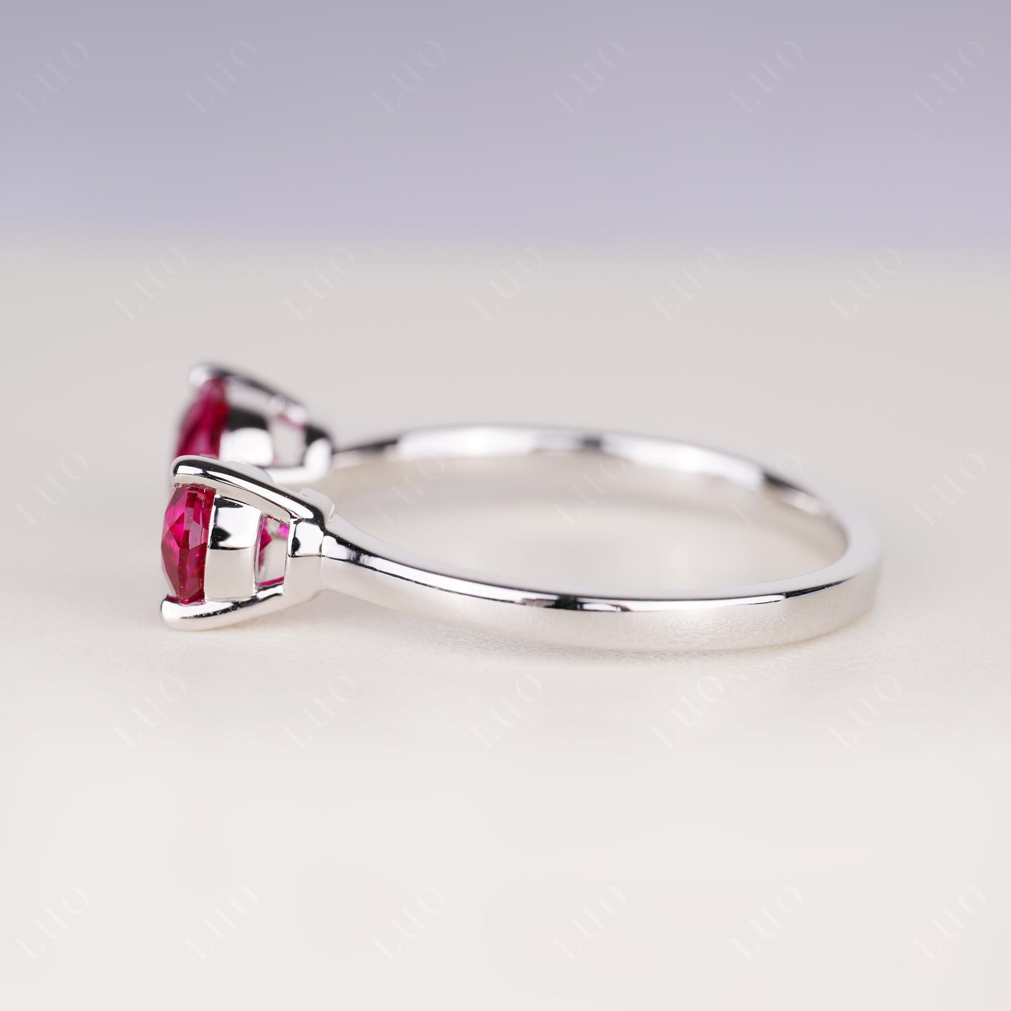 Ruby Two Stone Open Ring | LUO Jewelry