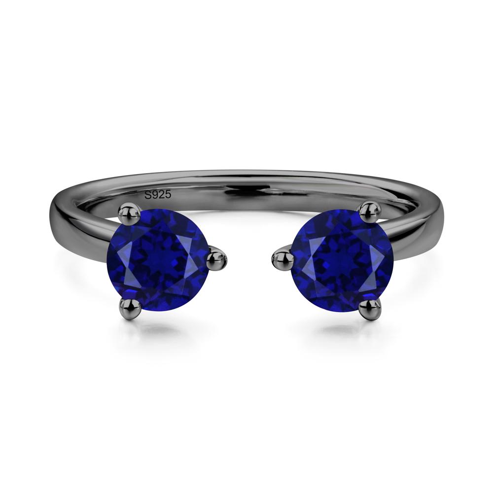 Adjustable Sapphire Ring | LUO Jewelry #metal_black finish sterling silver