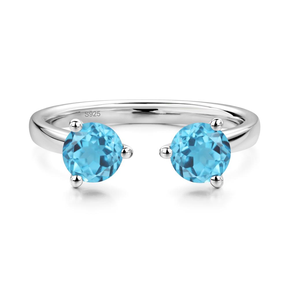 Swiss Blue Topaz Open Toi Et Moi Ring | LUO Jewelry #metal_sterling silver
