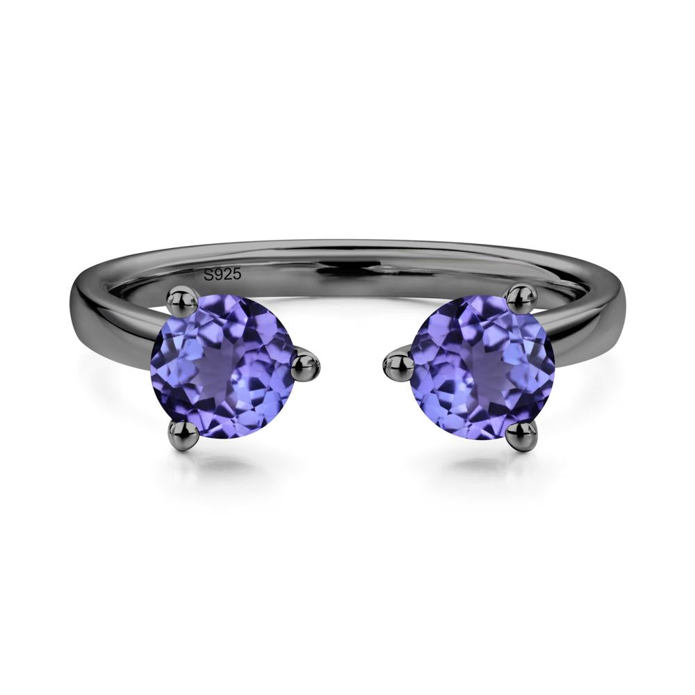 Adjustable Tanzanite Ring | LUO Jewelry #metal_black finish sterling silver