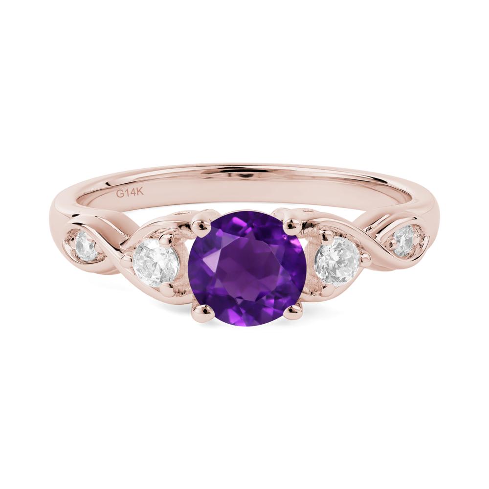 Amethyst Twisted Ring - LUO Jewelry #metal_14k rose gold