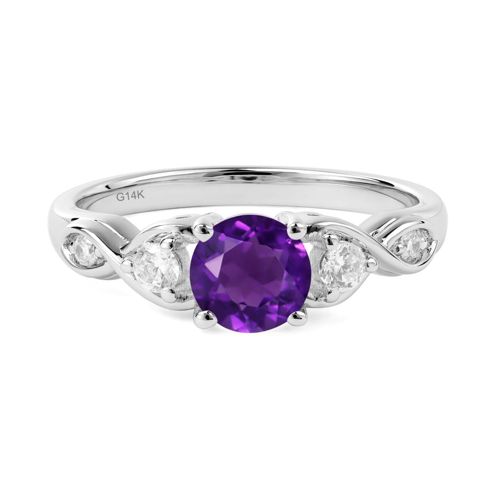 Amethyst Twisted Ring - LUO Jewelry #metal_14k white gold