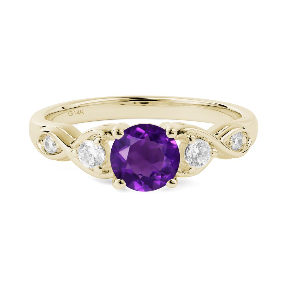 Amethyst Twisted Ring - LUO Jewelry #metal_14k yellow gold