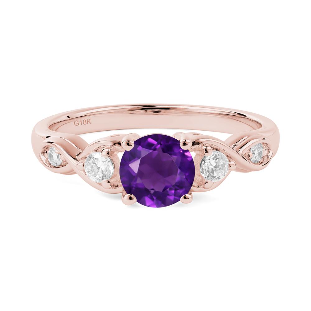 Amethyst Twisted Ring - LUO Jewelry #metal_18k rose gold