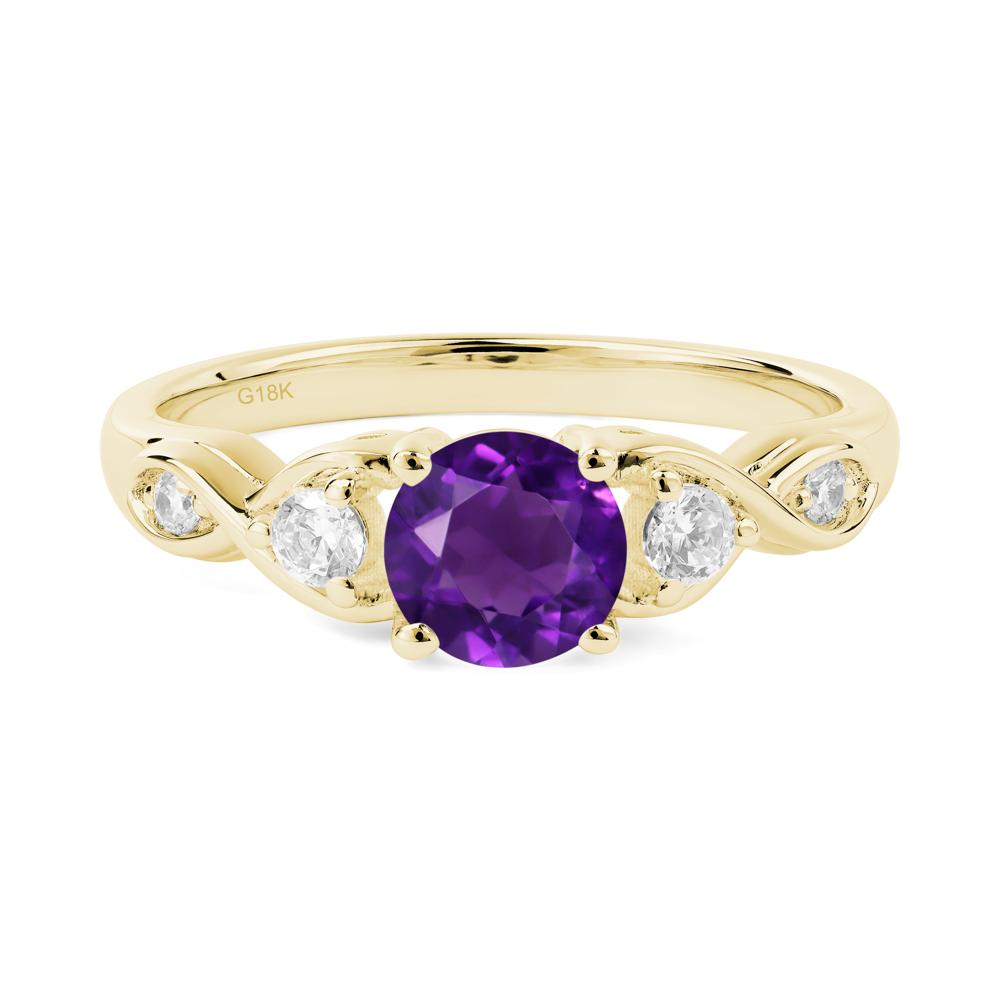 Amethyst Twisted Ring - LUO Jewelry #metal_18k yellow gold