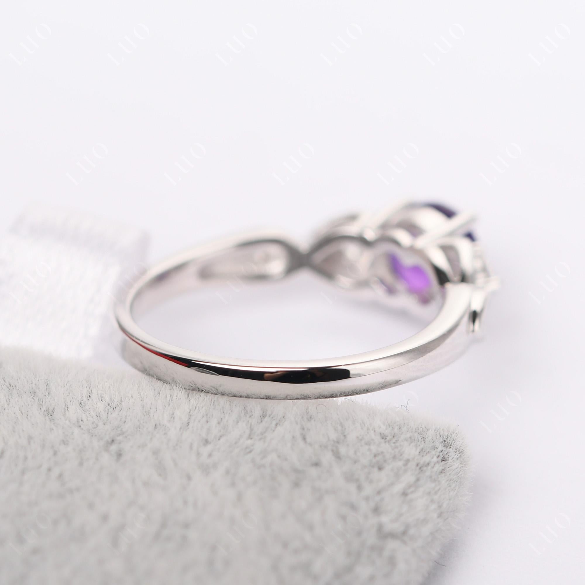 Amethyst Twisted Ring - LUO Jewelry 