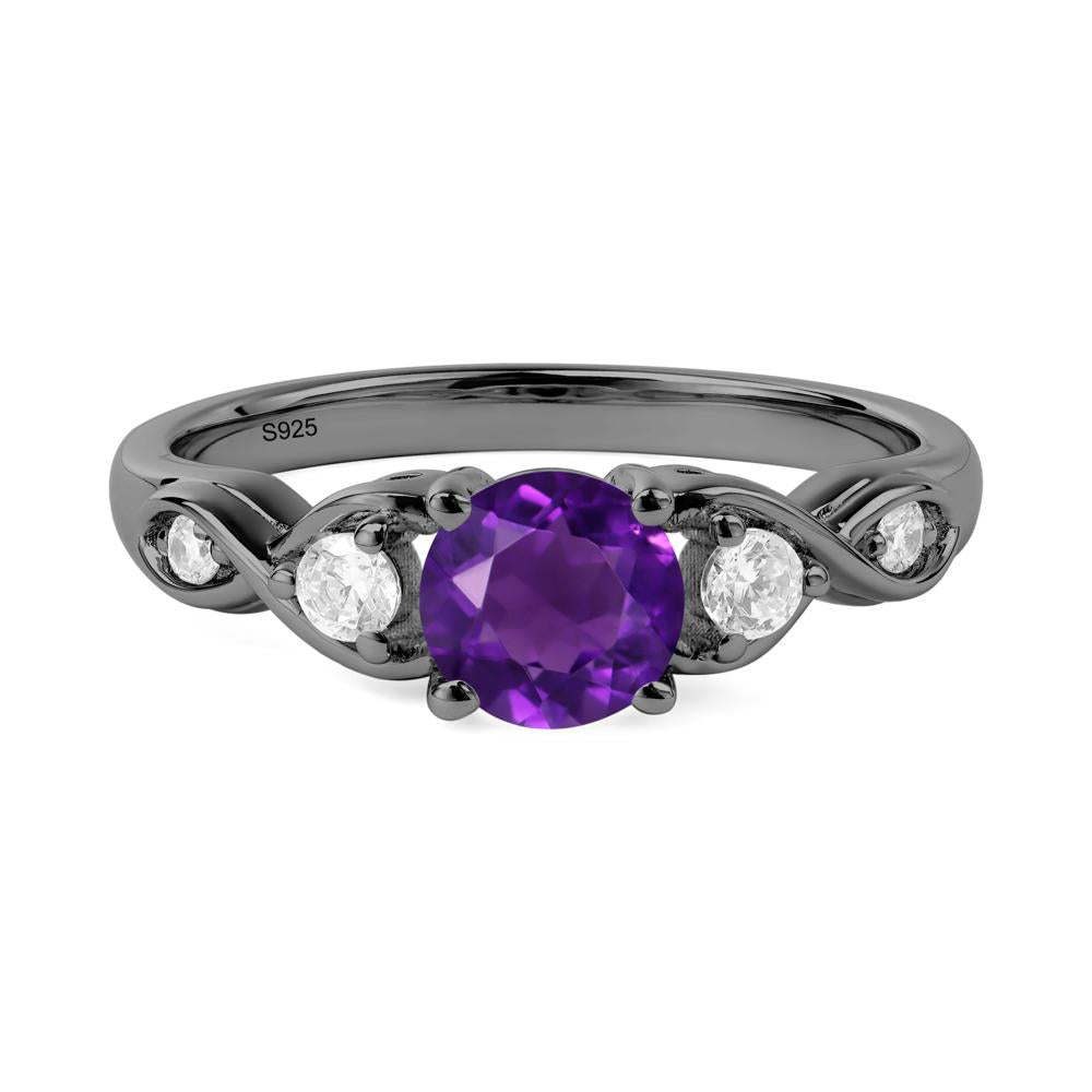 Amethyst Twisted Ring - LUO Jewelry #metal_black finish sterling silver