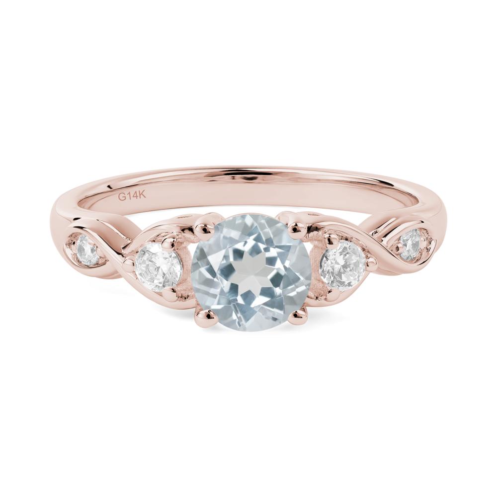 Aquamarine Twisted Ring - LUO Jewelry #metal_14k rose gold