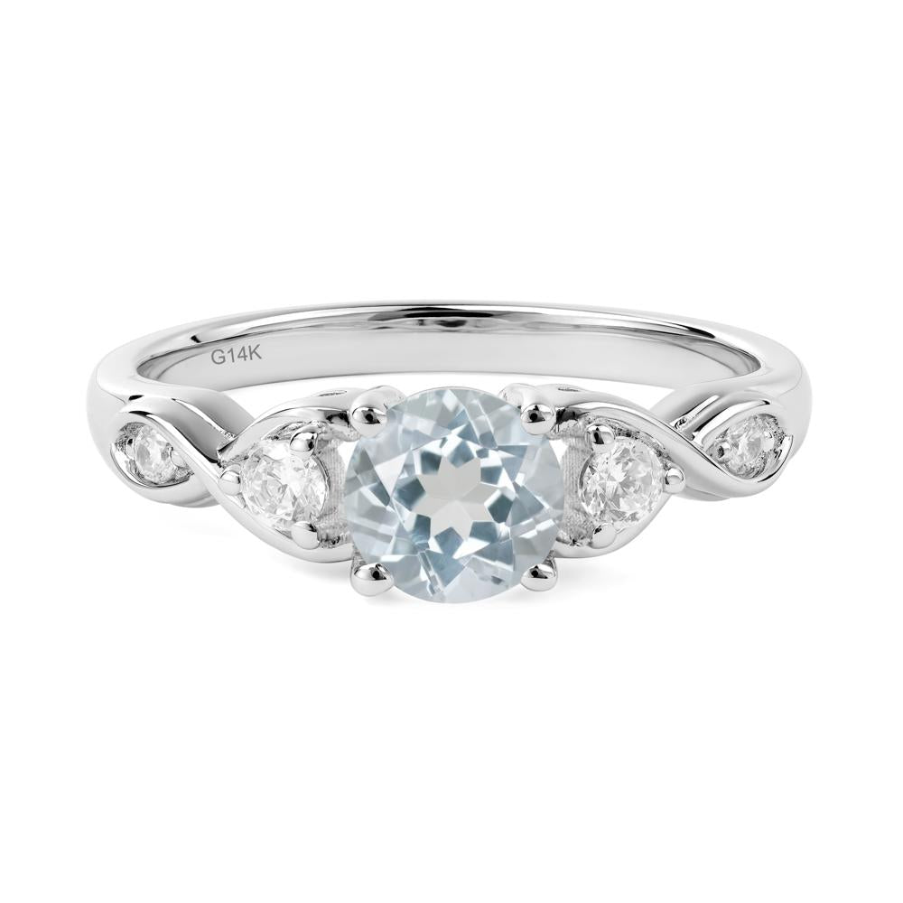 Aquamarine Twisted Ring - LUO Jewelry #metal_14k white gold