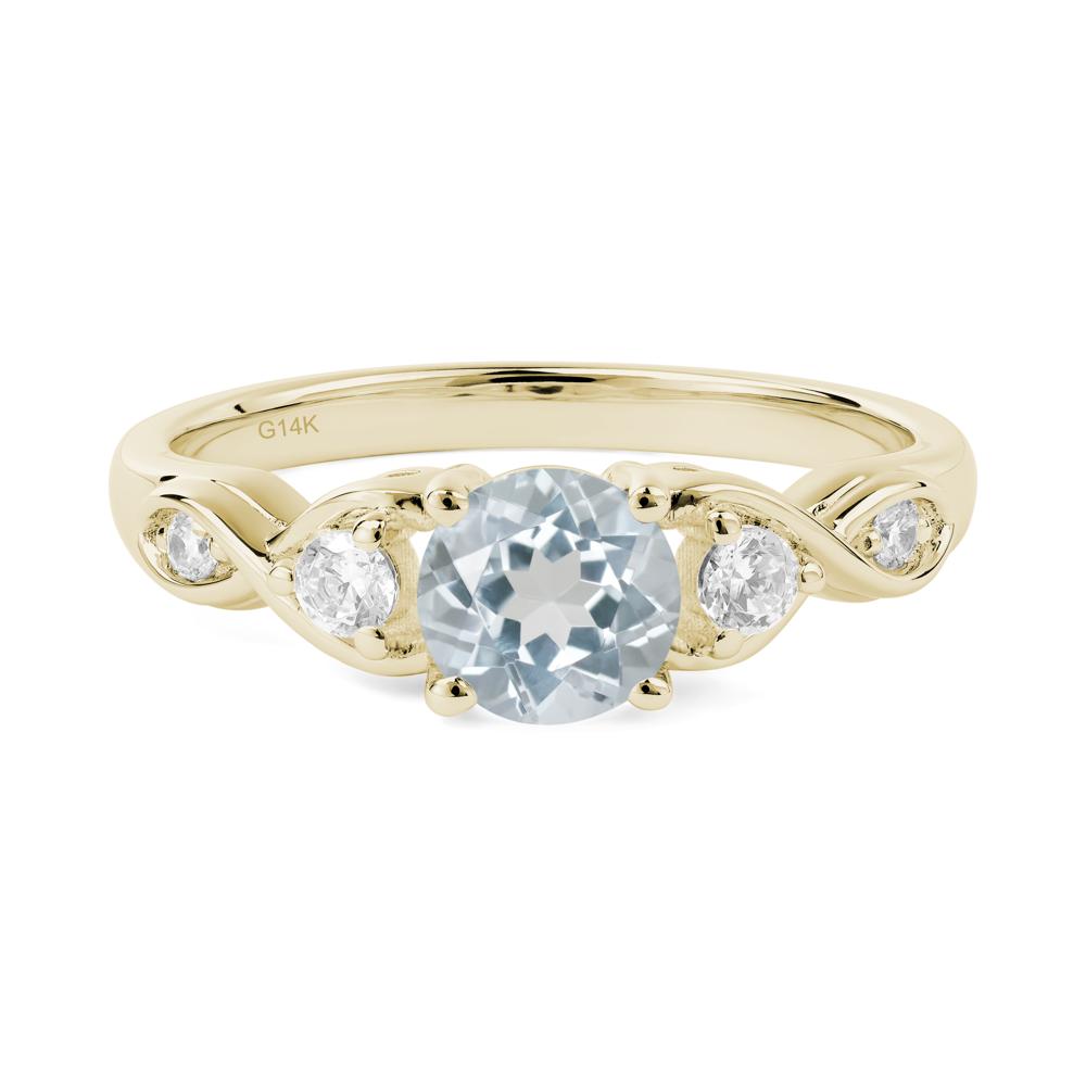 Aquamarine Twisted Ring - LUO Jewelry #metal_14k yellow gold