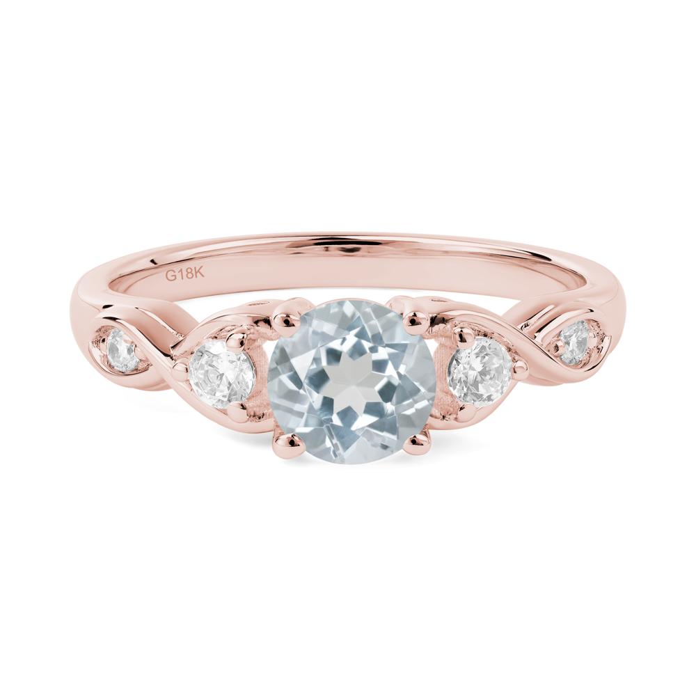 Aquamarine Twisted Ring - LUO Jewelry #metal_18k rose gold