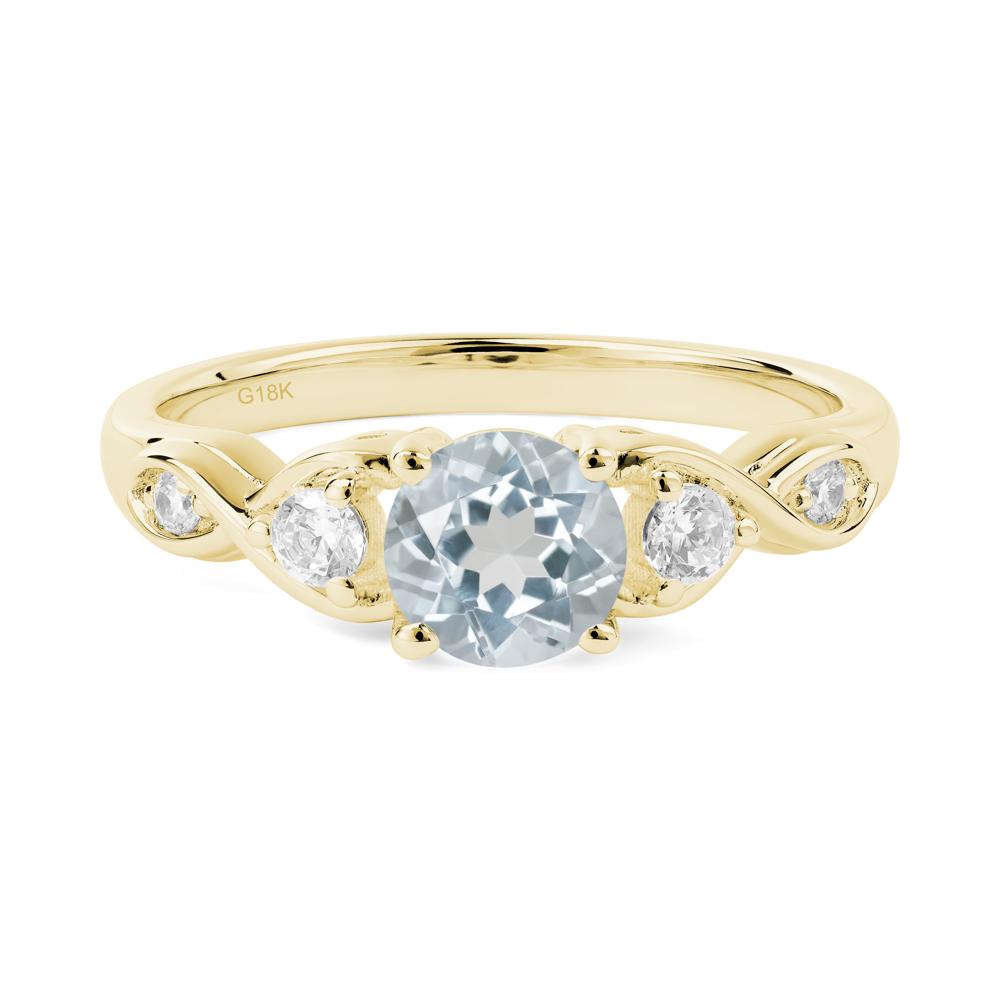 Aquamarine Twisted Ring - LUO Jewelry #metal_18k yellow gold