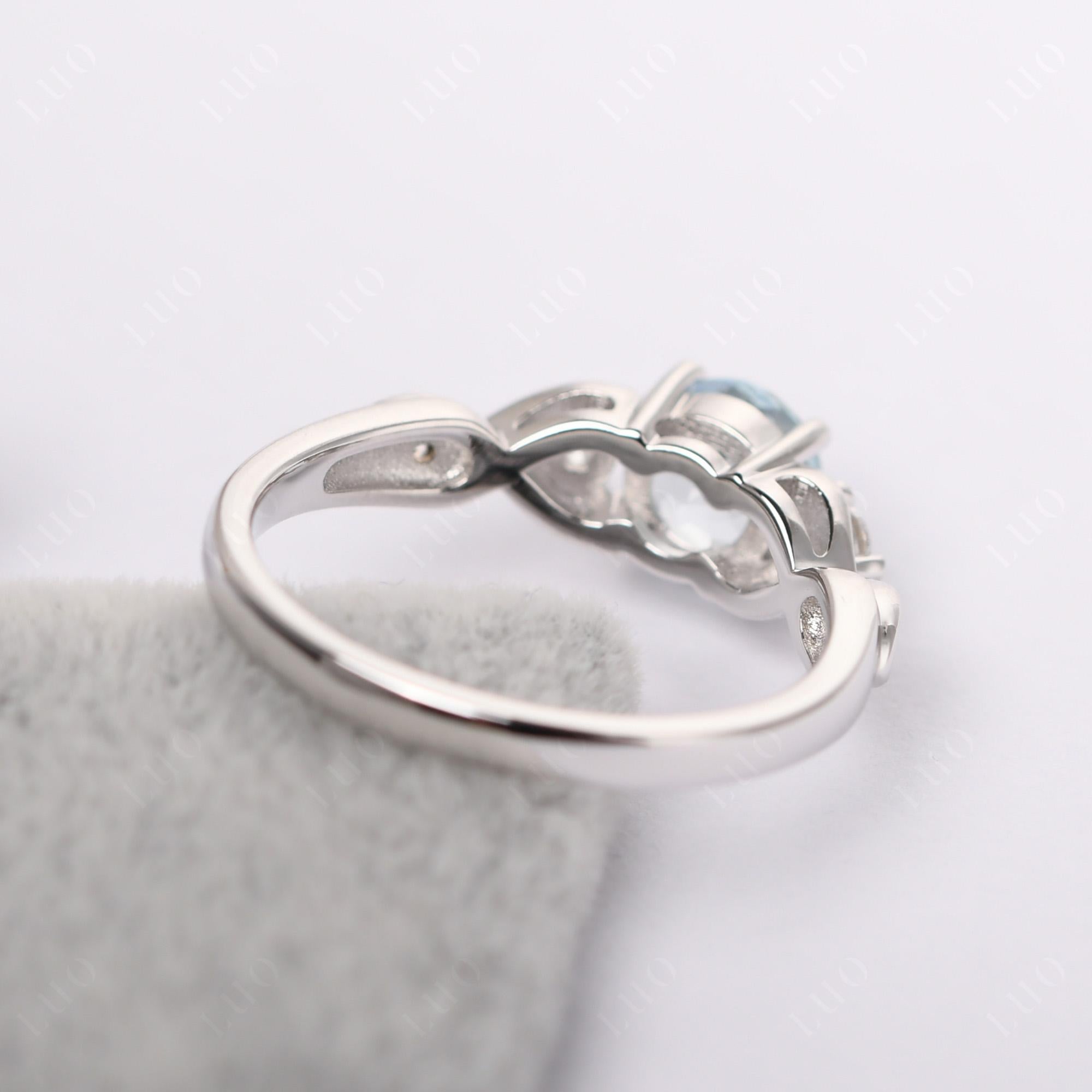 Aquamarine Twisted Ring - LUO Jewelry 