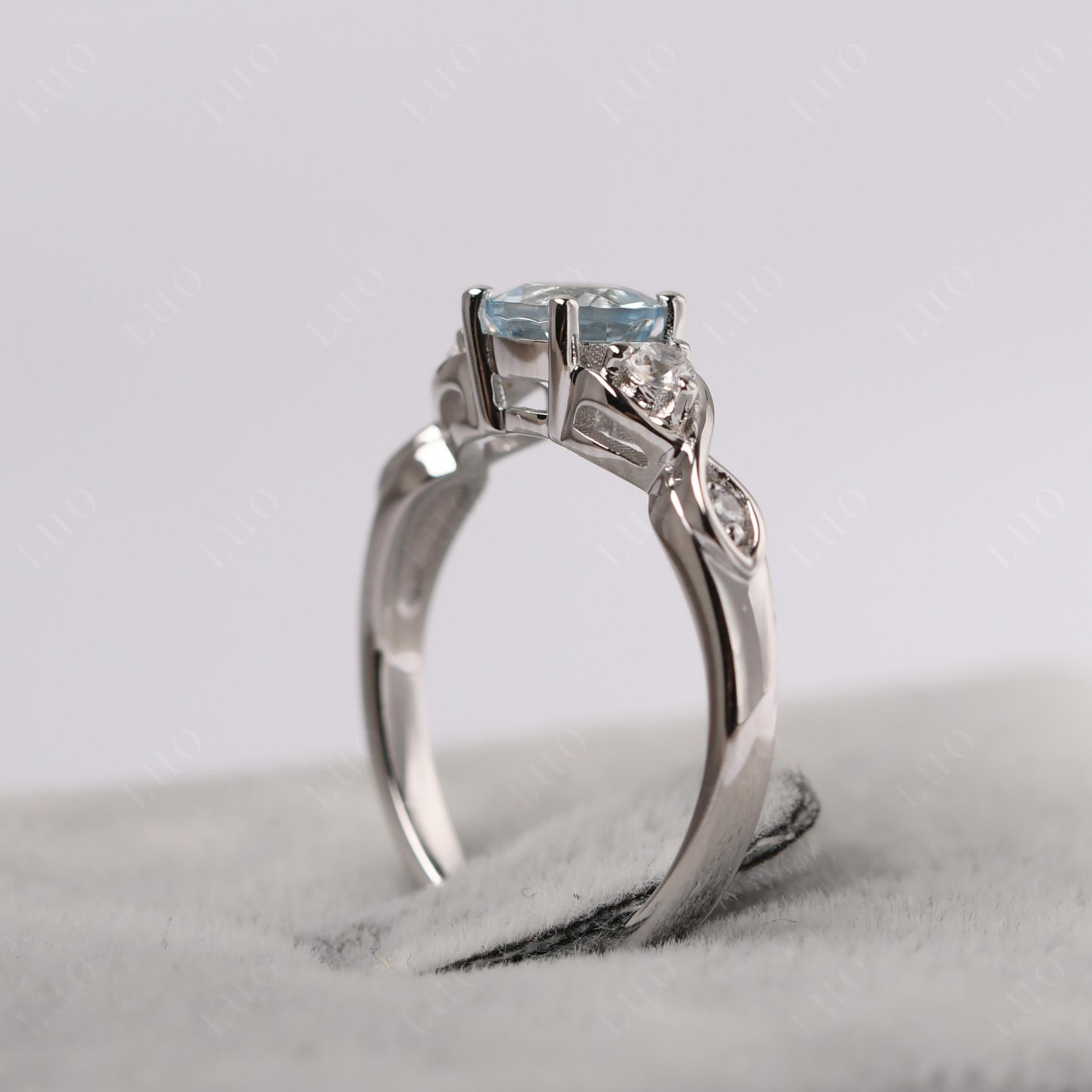 Aquamarine Twisted Ring - LUO Jewelry 