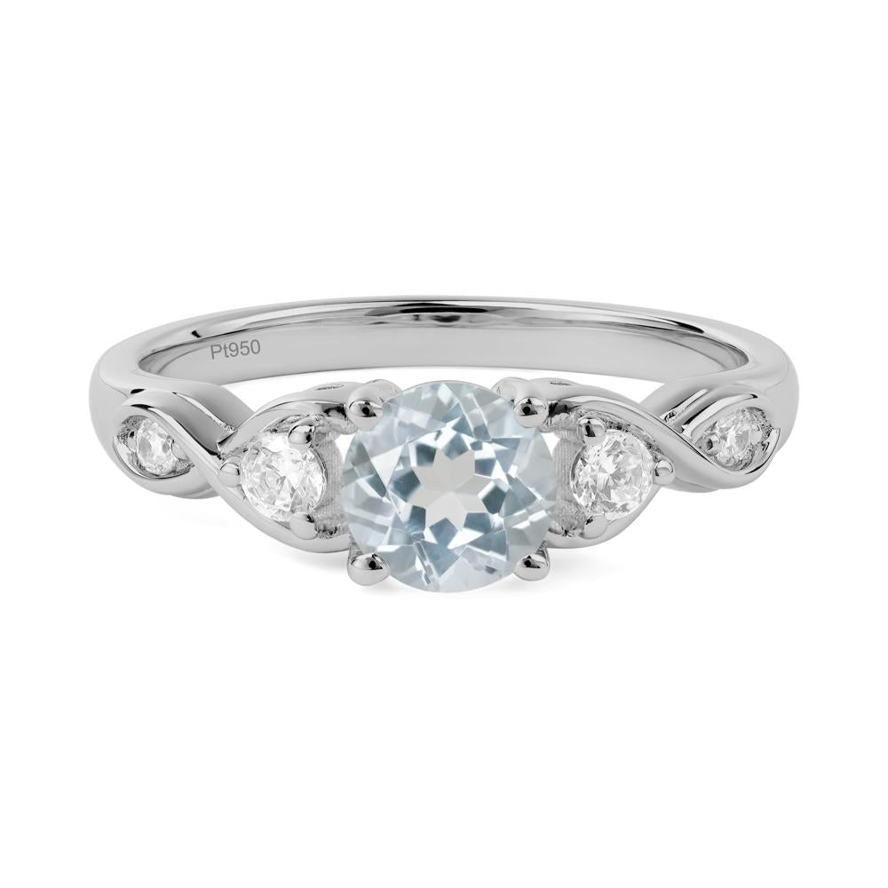 Aquamarine Twisted Ring - LUO Jewelry #metal_platinum