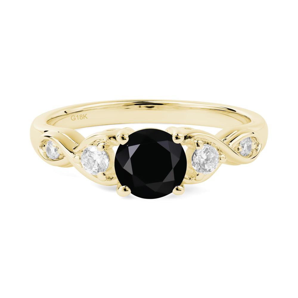 Black Spinel Twisted Ring - LUO Jewelry #metal_18k yellow gold