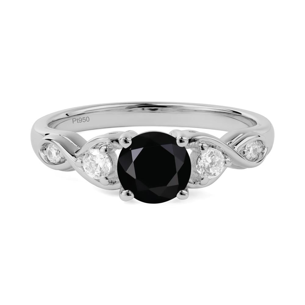 Black Spinel Twisted Ring - LUO Jewelry #metal_platinum