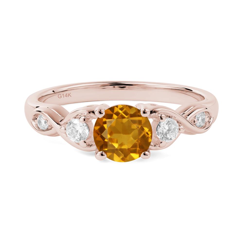 Citrine Twisted Ring - LUO Jewelry #metal_14k rose gold