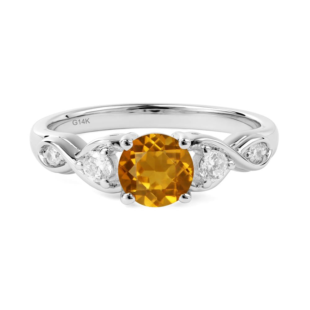 Citrine Twisted Ring - LUO Jewelry #metal_14k white gold