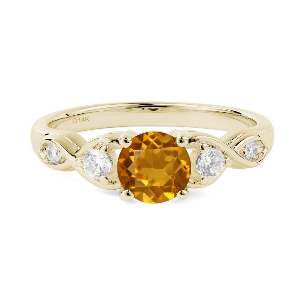 Citrine Twisted Ring - LUO Jewelry #metal_14k yellow gold