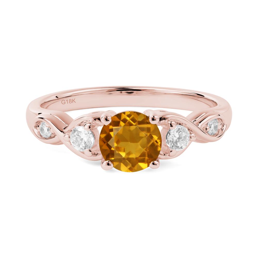 Citrine Twisted Ring - LUO Jewelry #metal_18k rose gold