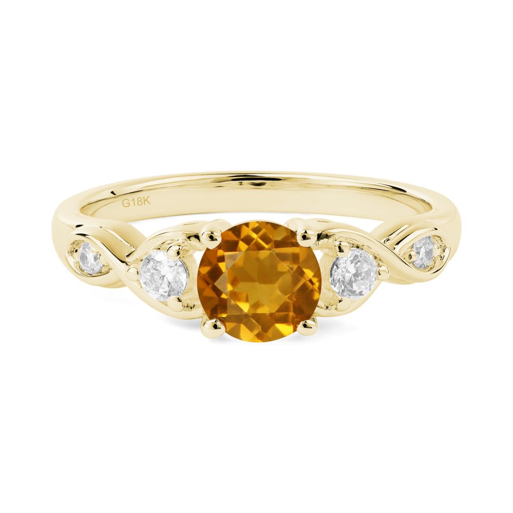 Citrine Twisted Ring - LUO Jewelry #metal_18k yellow gold