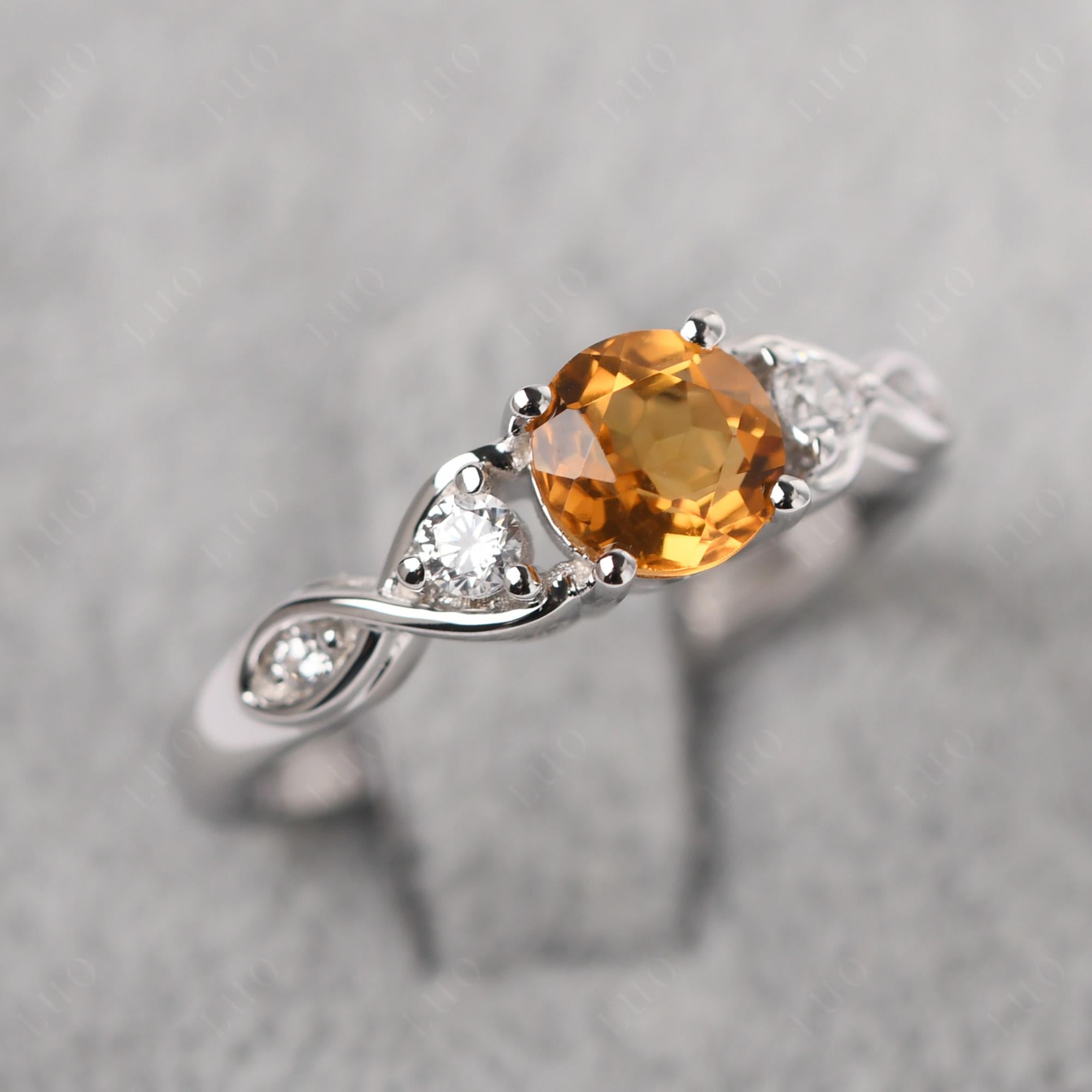 Citrine Twisted Ring - LUO Jewelry 