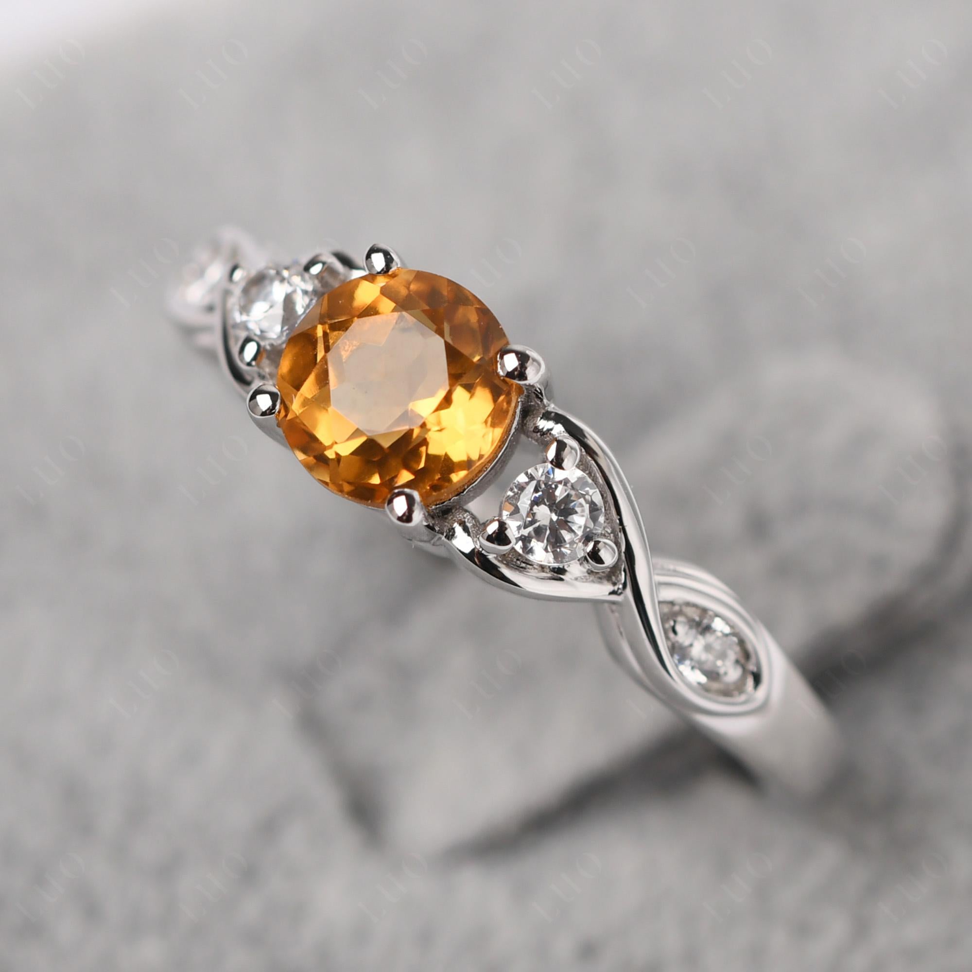 Citrine Twisted Ring - LUO Jewelry 