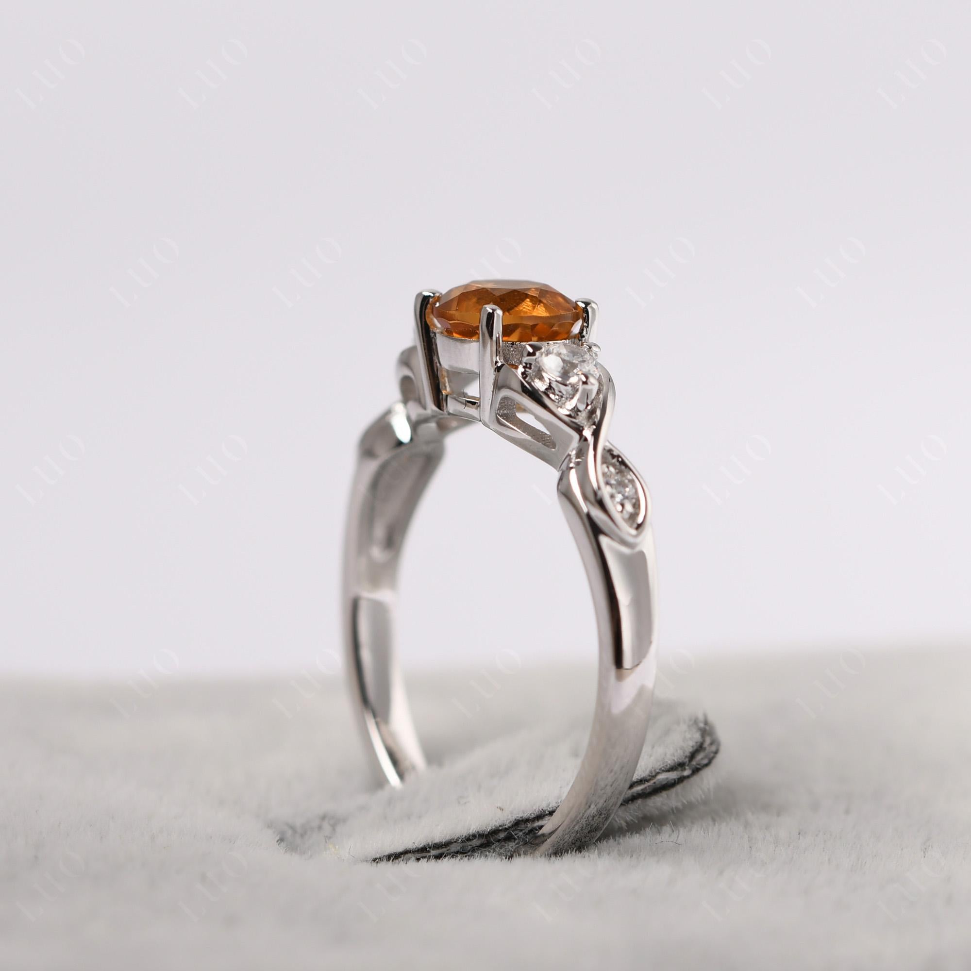 Citrine Twisted Ring - LUO Jewelry 