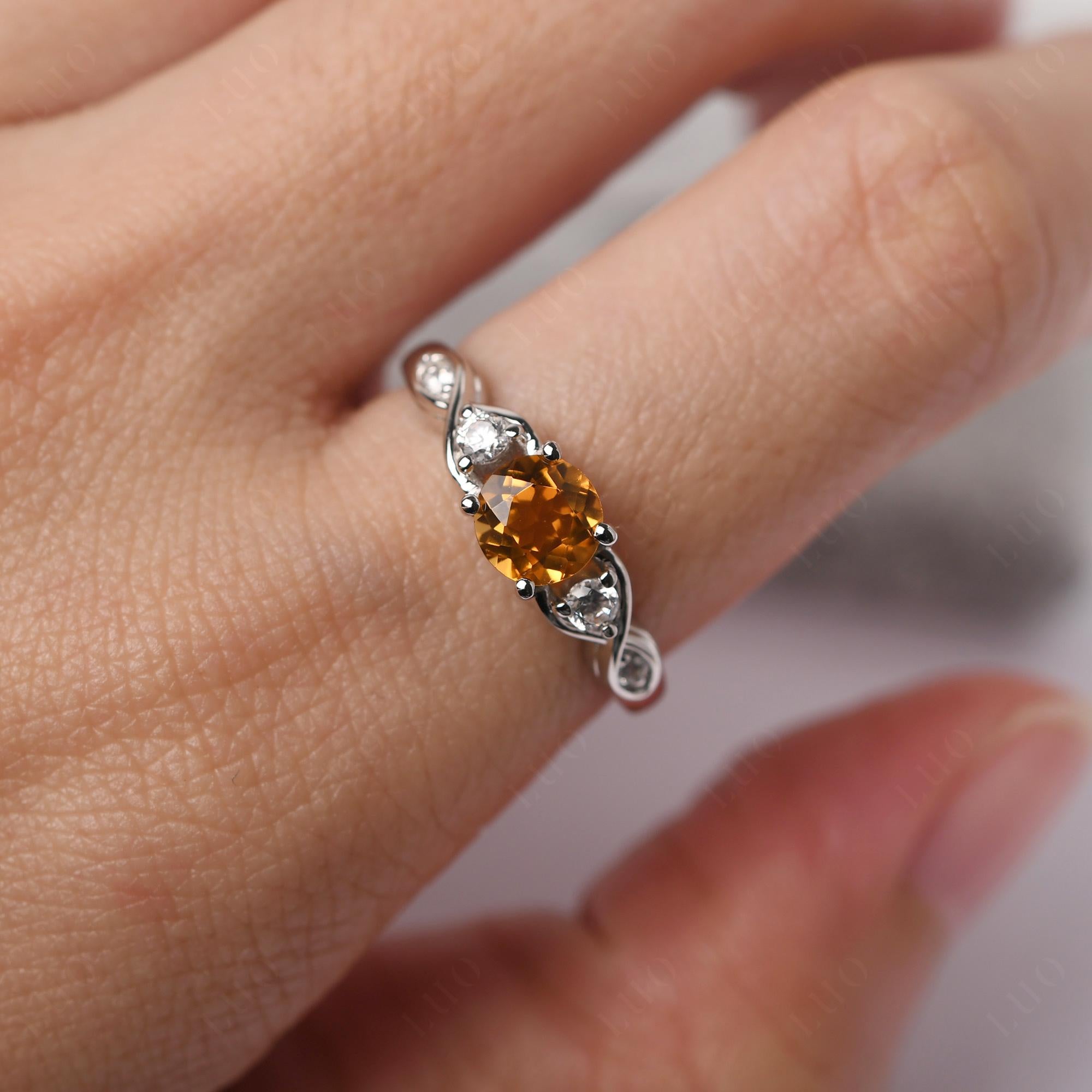 Citrine Twisted Ring - LUO Jewelry 