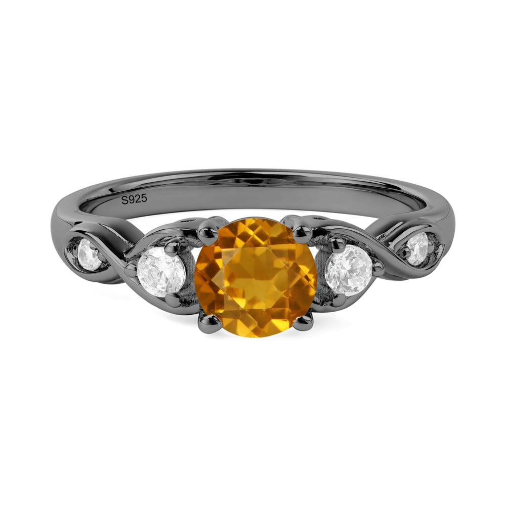 Citrine Twisted Ring - LUO Jewelry #metal_black finish sterling silver