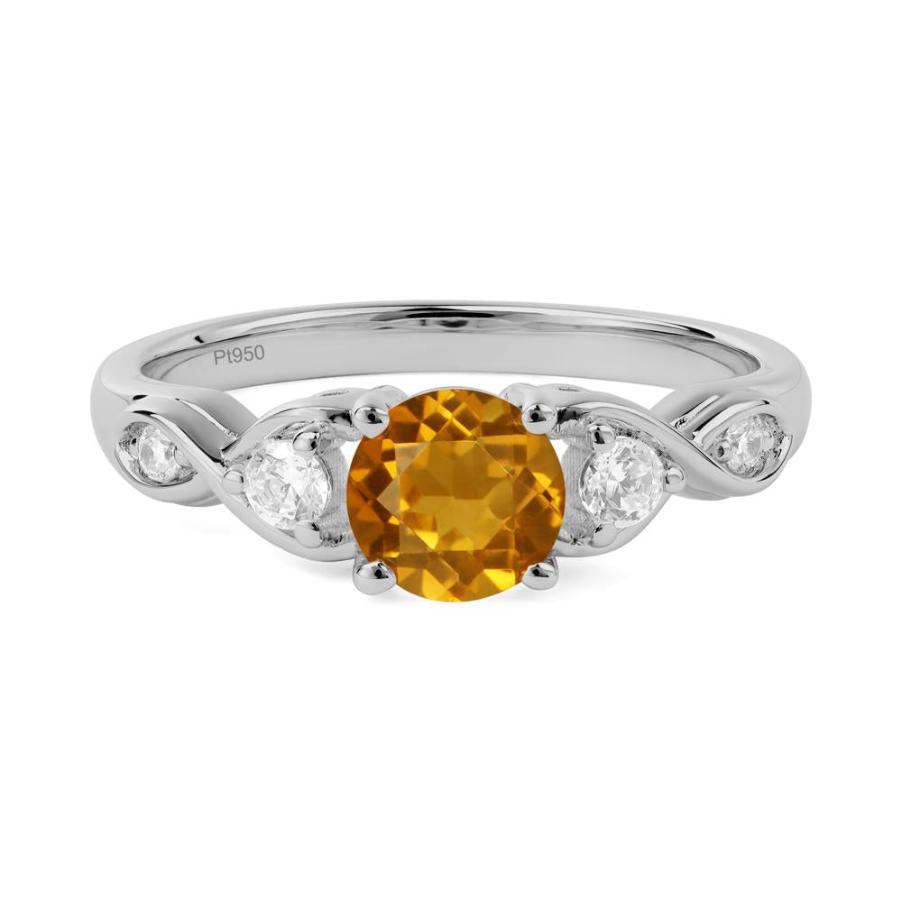 Citrine Twisted Ring - LUO Jewelry #metal_platinum