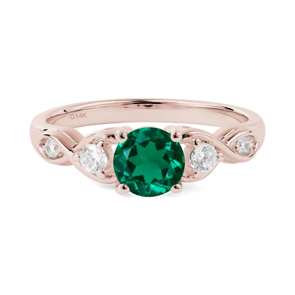 Emerald Twisted Ring - LUO Jewelry #metal_14k rose gold