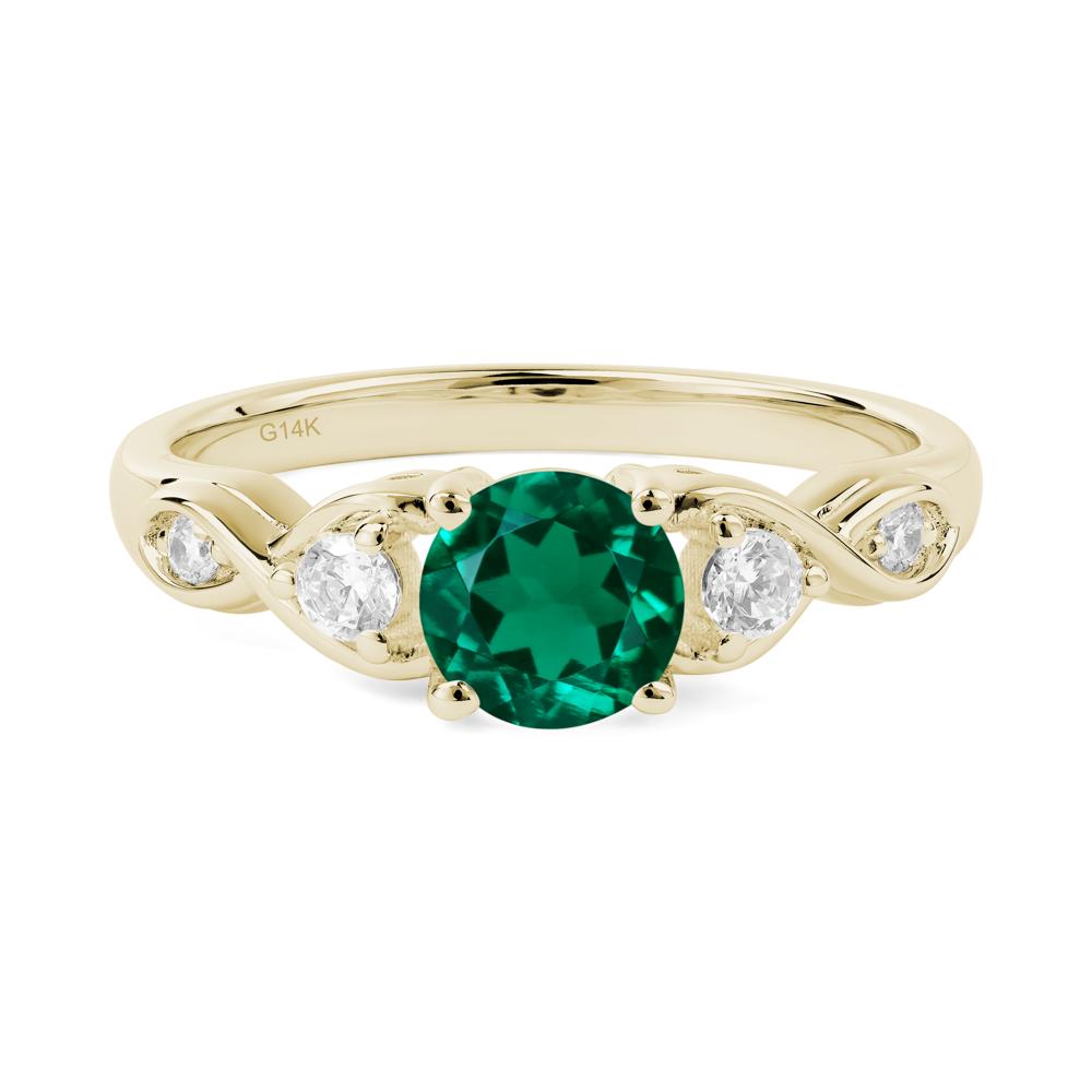 Emerald Twisted Ring - LUO Jewelry #metal_14k yellow gold