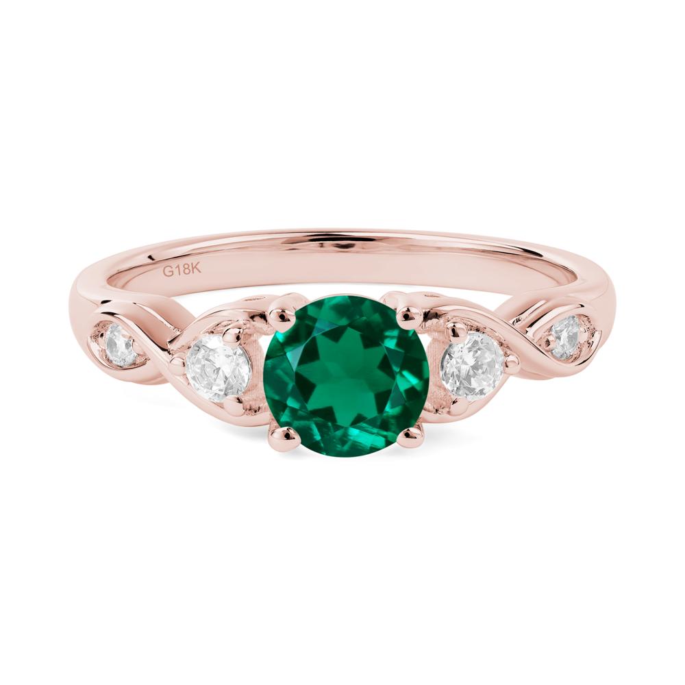 Emerald Twisted Ring - LUO Jewelry #metal_18k rose gold