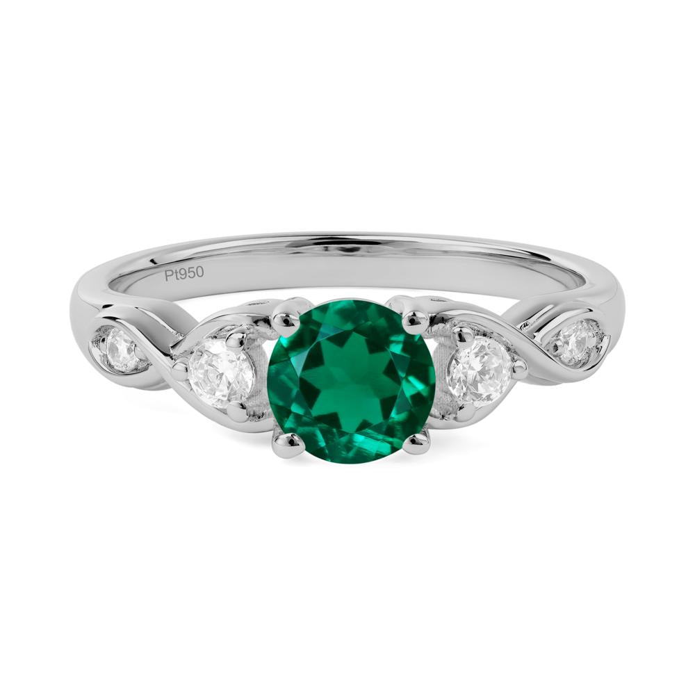 Emerald Twisted Ring - LUO Jewelry #metal_platinum