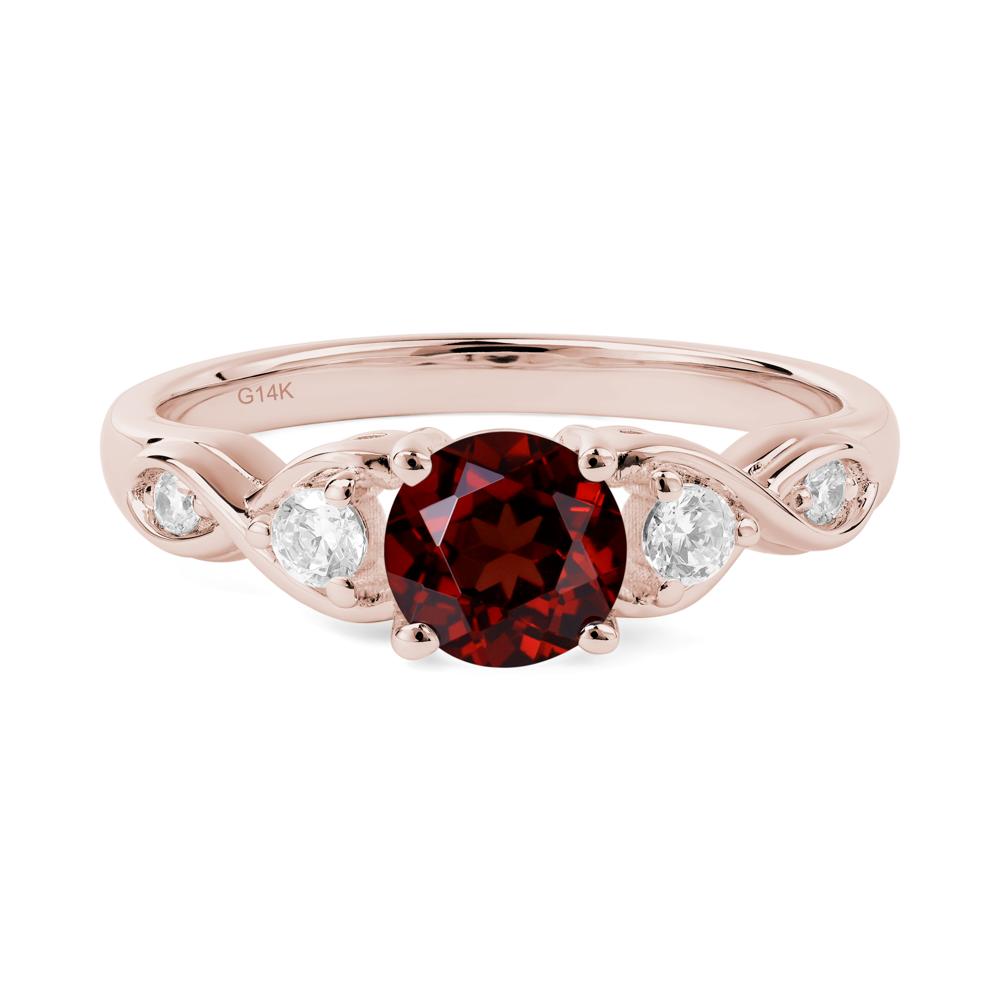 Garnet Twisted Ring - LUO Jewelry #metal_14k rose gold