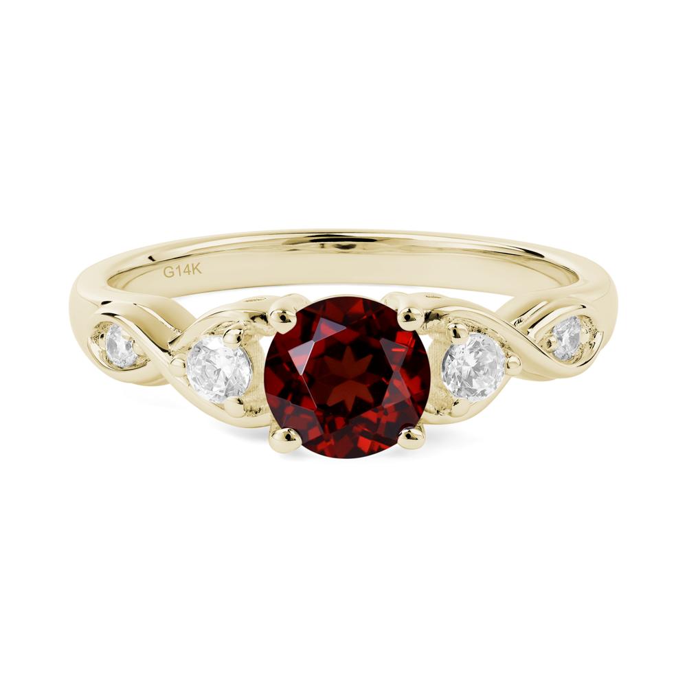 Garnet Twisted Ring - LUO Jewelry #metal_14k yellow gold