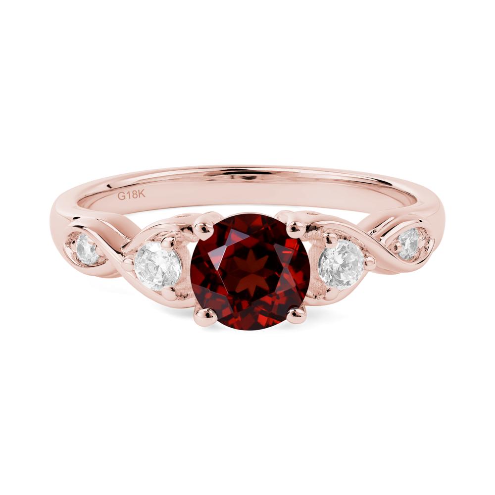 Garnet Twisted Ring - LUO Jewelry #metal_18k rose gold