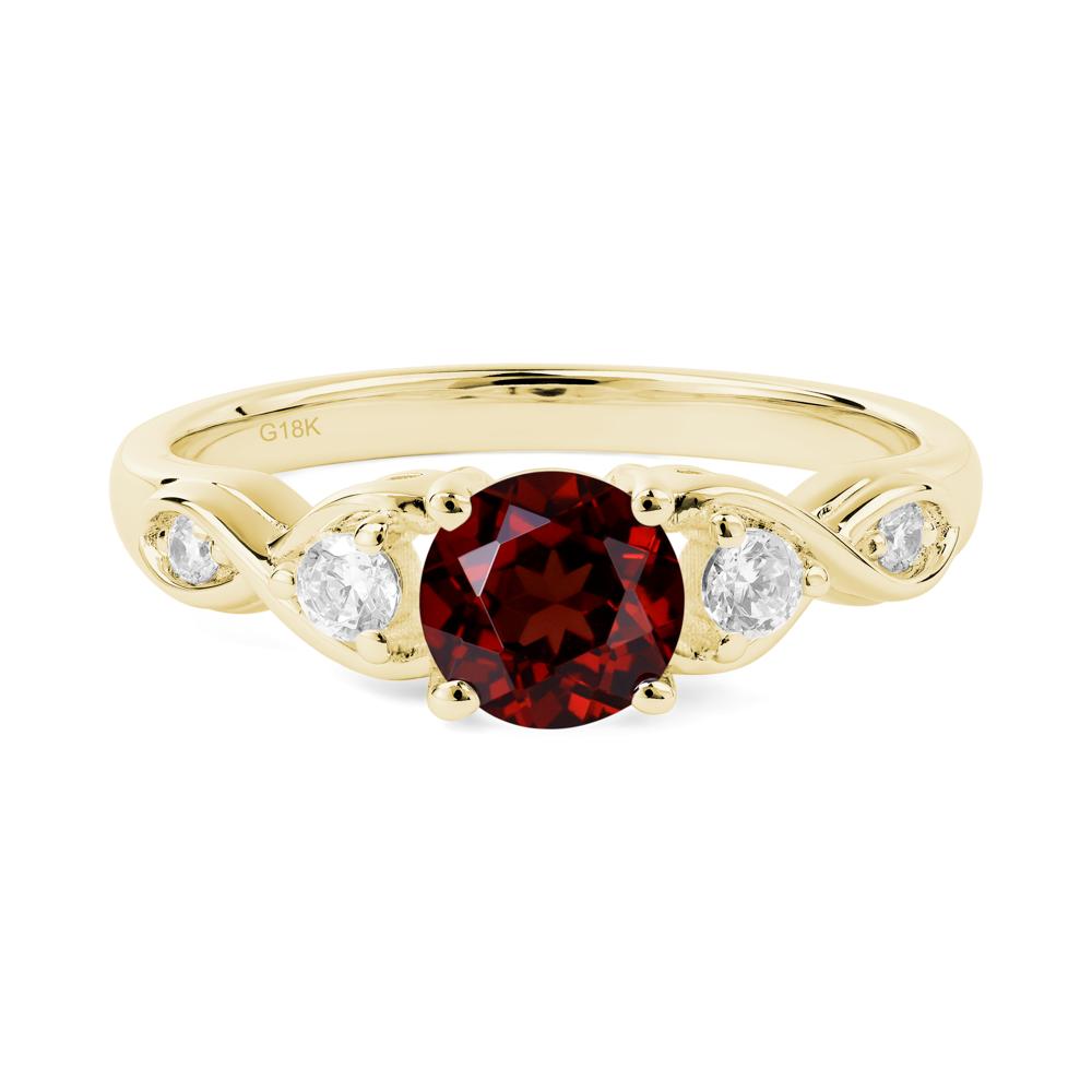 Garnet Twisted Ring - LUO Jewelry #metal_18k yellow gold