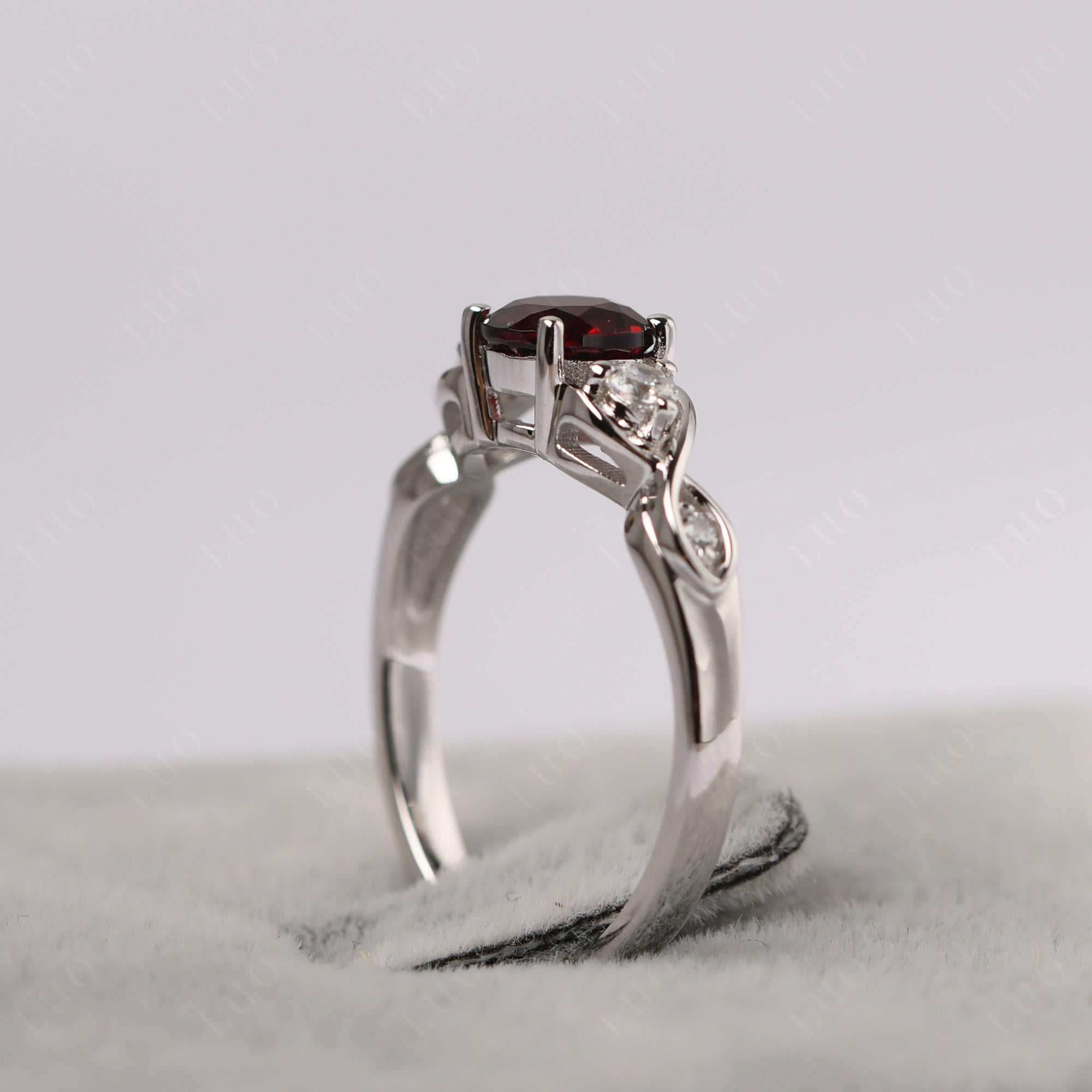 Garnet Twisted Ring - LUO Jewelry 