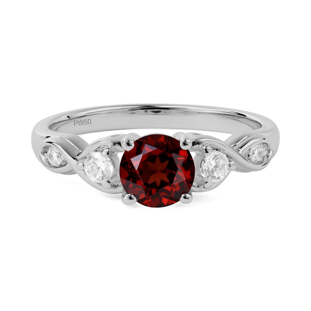 Garnet Twisted Ring - LUO Jewelry #metal_platinum