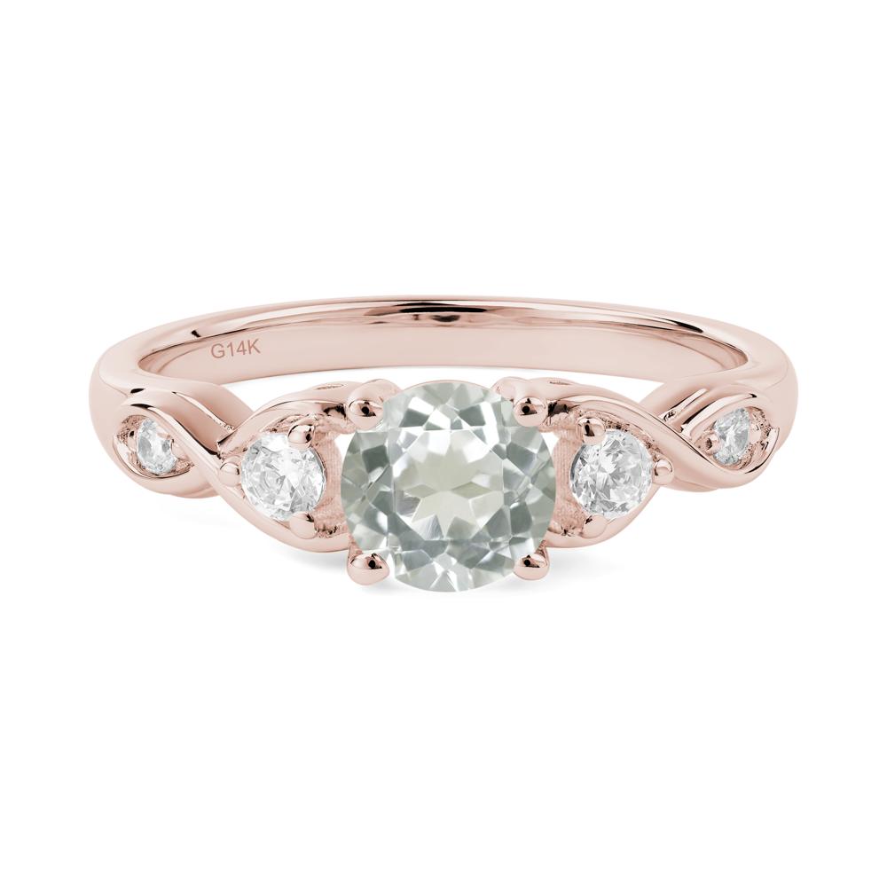 Green Amethyst Twisted Ring - LUO Jewelry #metal_14k rose gold