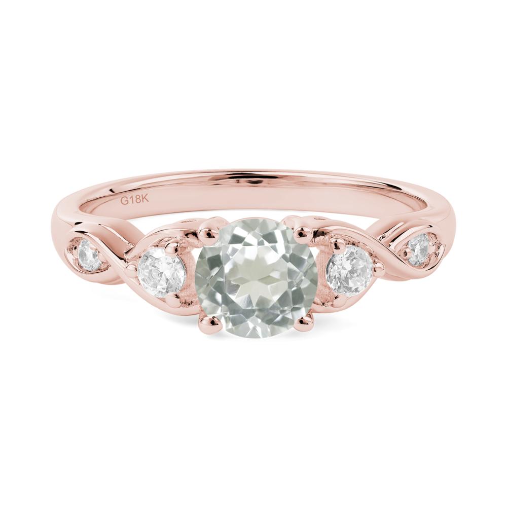 Green Amethyst Twisted Ring - LUO Jewelry #metal_18k rose gold