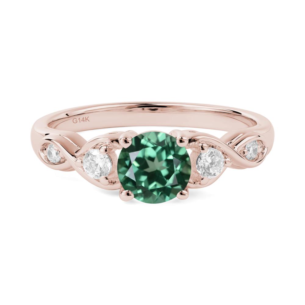 Green Sapphire Twisted Ring - LUO Jewelry #metal_14k rose gold