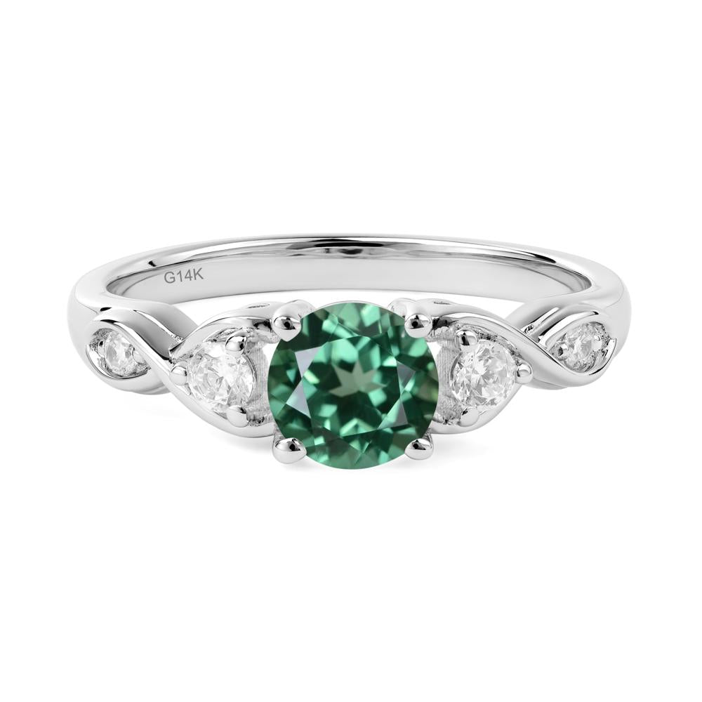 Green Sapphire Twisted Ring - LUO Jewelry #metal_14k white gold