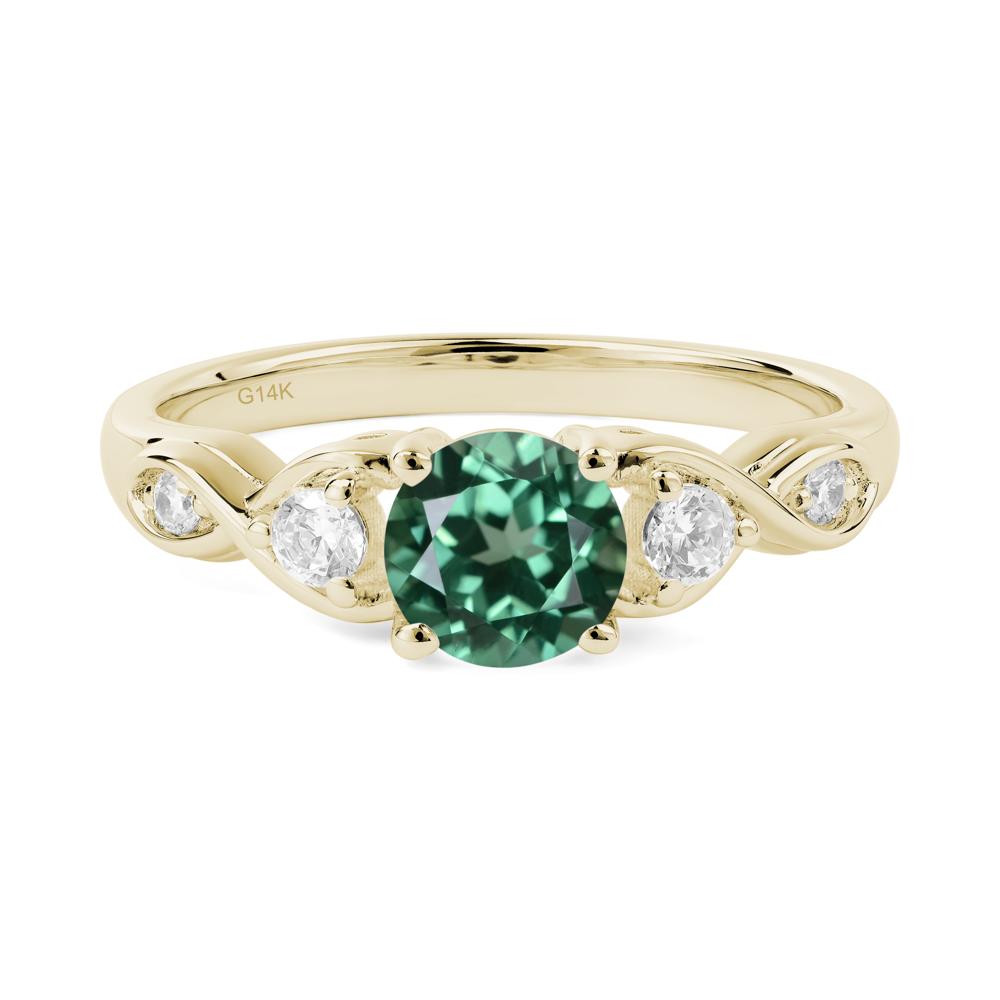 Green Sapphire Twisted Ring - LUO Jewelry #metal_14k yellow gold